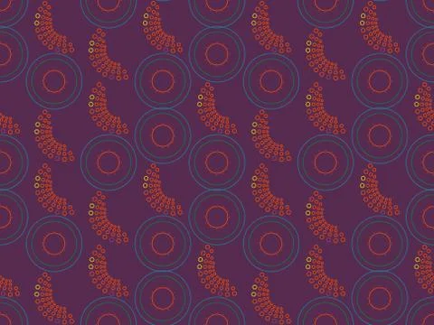 Seamless bright spring pattern with  concentric circles and  . Stock Illustration