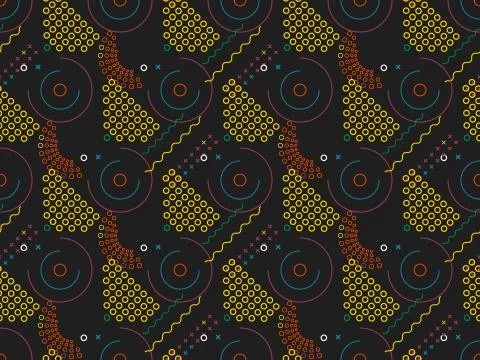 Seamless bright spring pattern with  connection and   straight lines. 스톡 일러스트