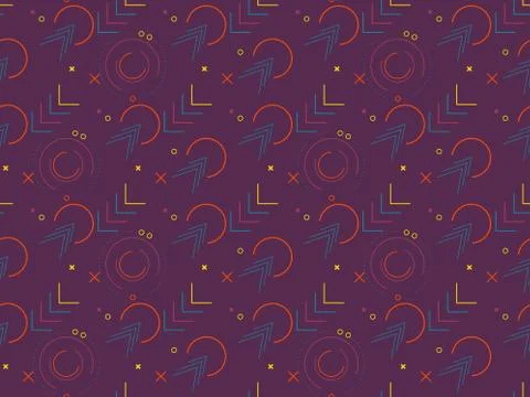Seamless bright spring pattern with  connection and   geometry. Stock Illustration
