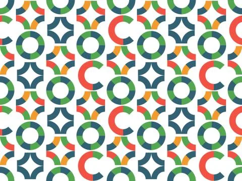 Seamless bright spring pattern with  cycle and  circle. Stock Illustration