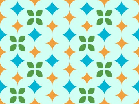 Seamless bright spring pattern with  geometry and  rhombus. 스톡 일러스트