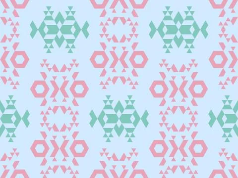 Seamless bright spring pattern with  geometry and   pattern. Illustrazione stock