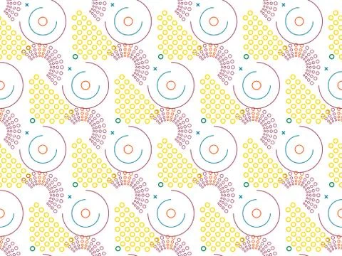 Seamless bright spring pattern with  geometry and   zigzag. 스톡 일러스트