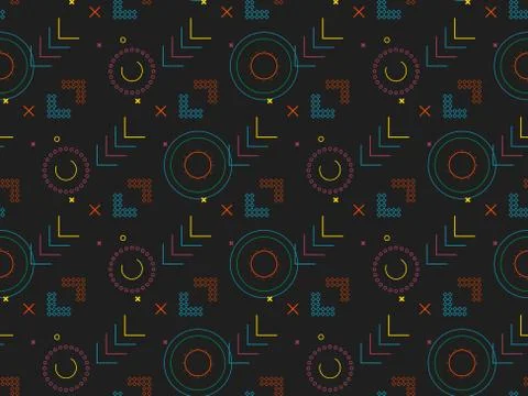 Seamless bright spring pattern with  line and   geometry. Stock Illustration