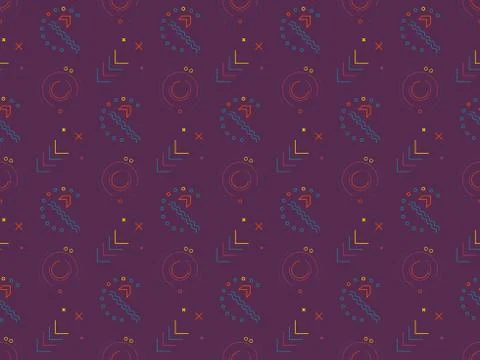 Seamless bright spring pattern with  line and   arrow. Stock Illustration