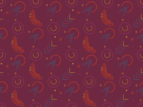 Seamless bright spring pattern with  line and   connection. Illustrazione stock