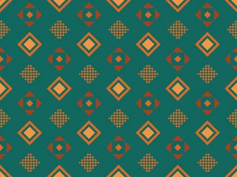 Seamless bright spring pattern with  mosaic and   mosaic. Illustrazione stock