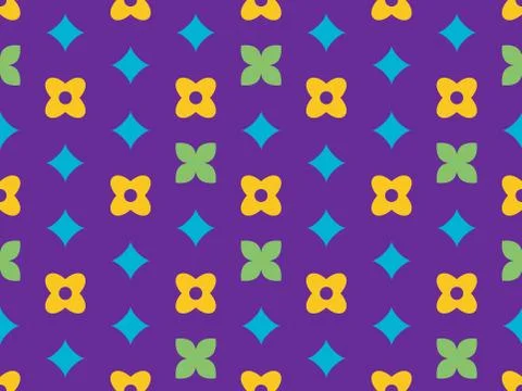 Seamless bright spring pattern with  mosaic and   pattern. Stock Illustration