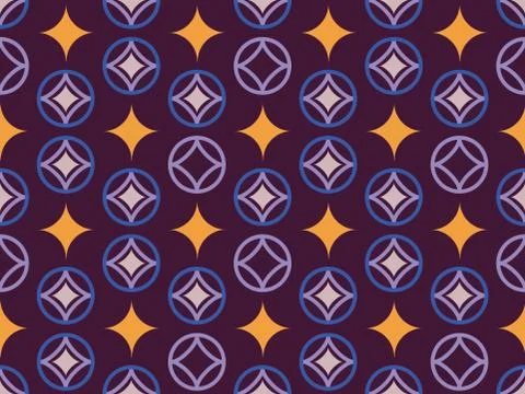 Seamless bright spring pattern with  ornament and   mosaic. Stock Illustration