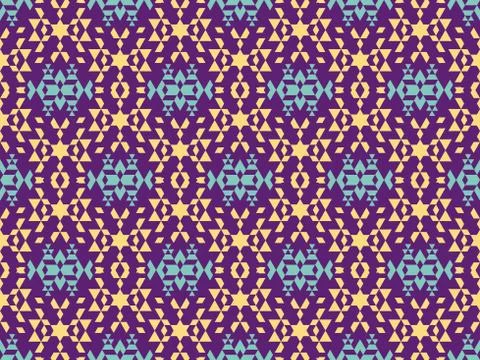 Seamless bright spring pattern with  ornament and   geometry. Stock Illustration