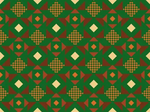Seamless bright spring pattern with  pattern and   square. 스톡 일러스트