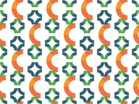 Seamless bright spring pattern with  period and   round. Stock Illustration