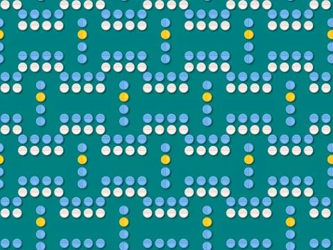 Seamless bright spring pattern with  pills and  tablets. Stock Illustration