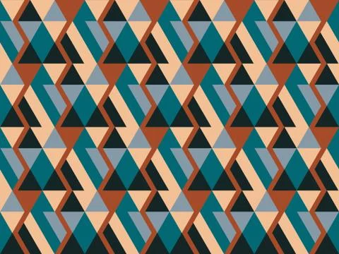 Seamless bright spring pattern with  polygon and   hexagon. Illustrazione stock