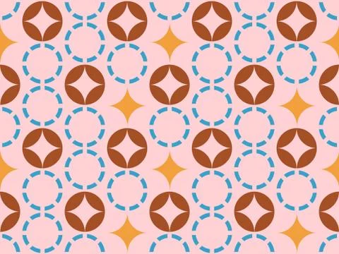 Seamless bright spring pattern with rhombus and   mosaic. 스톡 일러스트