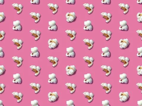 Seamless bright spring pattern with  snack and  popcorn. Stock Illustration