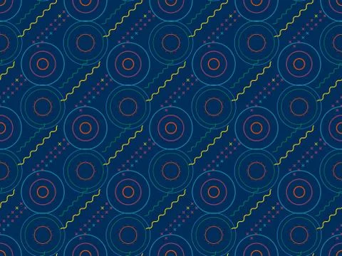 Seamless bright spring pattern with  straight lines and   abstraction. Illustrazione stock