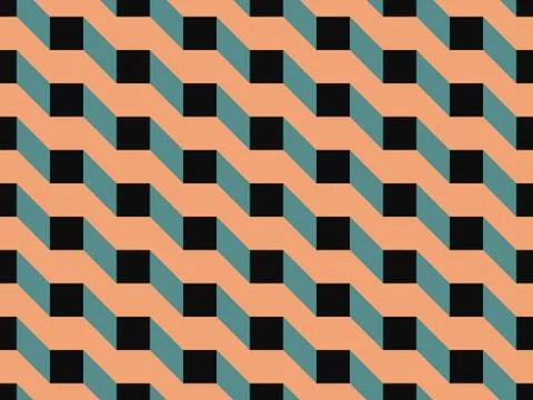 Seamless bright spring pattern with  three-dimensional figures and   levels. 스톡 일러스트