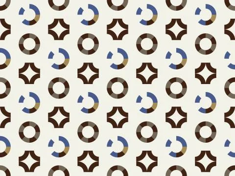 Seamless bright spring pattern with  tour and   round. Stock Illustration