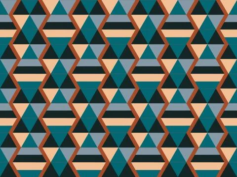 Seamless bright spring pattern with  triangle and   triangle. Stock Illustration