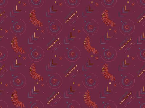 Seamless bright spring pattern with  zigzag and   straight lines. Illustrazione stock