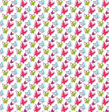 Seamless Bright Spring Summer Butterfly Pattern Stock Illustration
