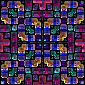 Seamless bright stained glass pattern イラスト素材