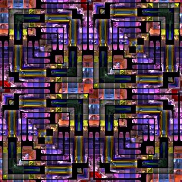 Seamless bright stained glass pattern イラスト素材