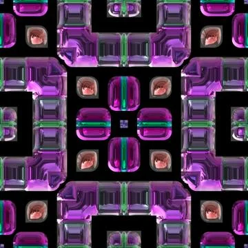 Seamless bright stained glass pattern Stockillustratie
