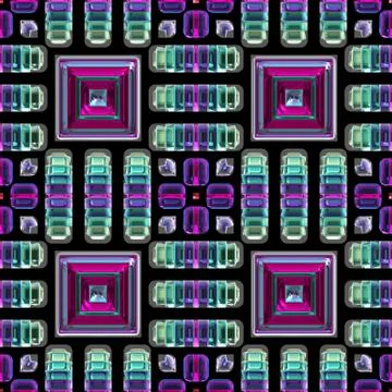 Seamless bright stained glass pattern イラスト素材