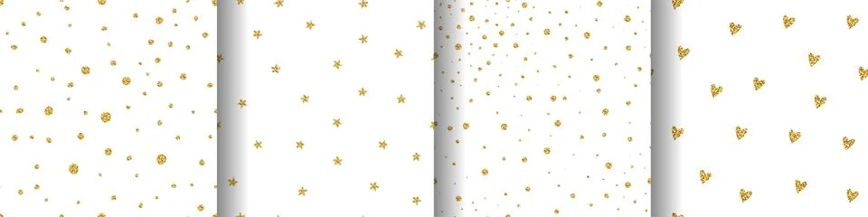 Seamless brilliant glitter pattern set Illustrazione stock