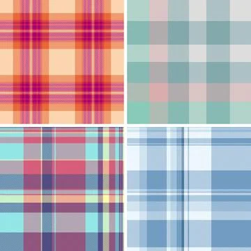 Seamless British-inspired plaid pattern pack. Ideal for lumberjack shirts, ca Stock Illustration