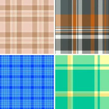 Seamless British-inspired plaid pattern pack. Ideal for lumberjack shirts, ca Stock Illustration