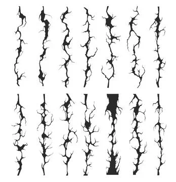 Seamless broken wall crack, cleft and crackles Stock Illustration