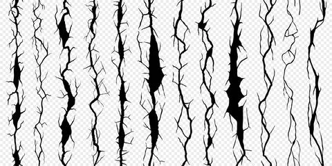 Seamless broken wall crack, cleft and crackles Illustrazione stock