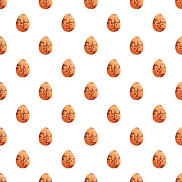 Seamless brown abstract egg pattern background design Stock Illustration