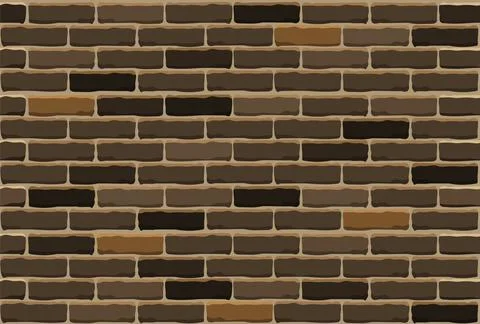 Seamless brown brick wall texture. Vector background Stock Illustration