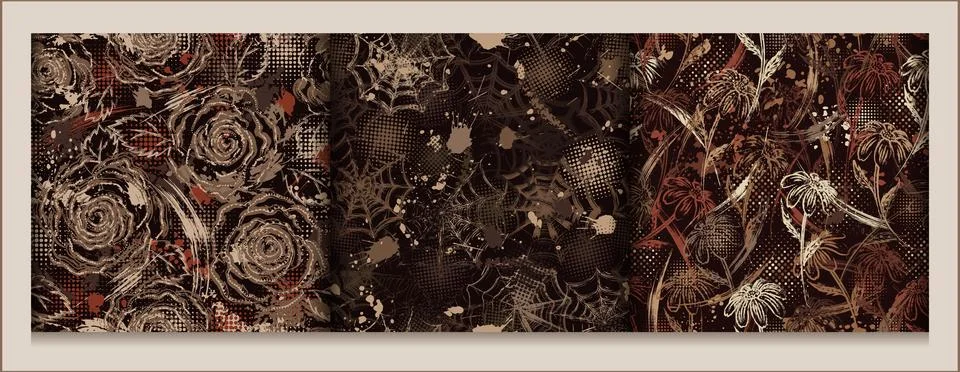 Seamless brown camouflage patterns Illustrazione stock
