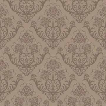 Seamless brown floral wallpaper イラスト素材
