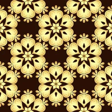 Seamless brown-gold Vintage Pattern Stock Illustration