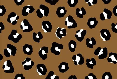 Seamless brown leopard skin texture. Vector illustration Stock Illustration