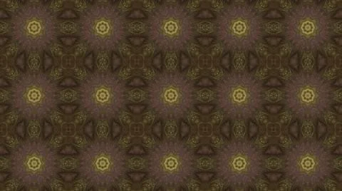 Seamless brown pattern background with glowing yellow circle and star shapes Stock Illustration