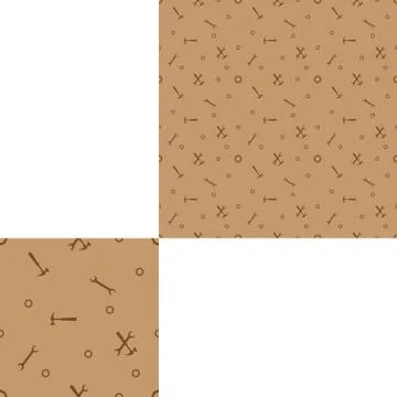 Seamless brown pattern for Labor Day holiday with pattern unit. Stock Illustration