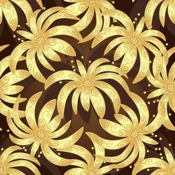 Seamless brown vintage pattern Stock Illustration
