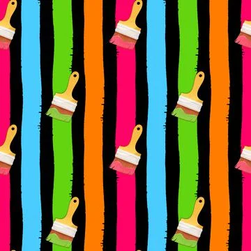 Seamless brush stroke and brushes Stock Illustration