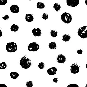 Seamless brush stroke polka dot pattern Stock Illustration