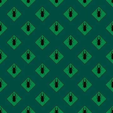 Seamless bug pattern vector illustration Stock Illustration