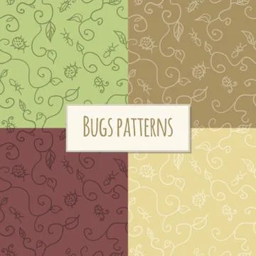 Seamless bugs pattern Stock Illustration