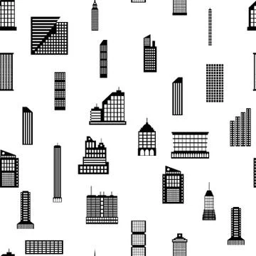 Seamless buildings megapolis pattern Stock Illustration