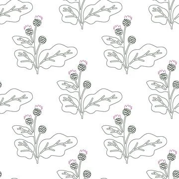 Seamless burdock pattern Stock Illustration